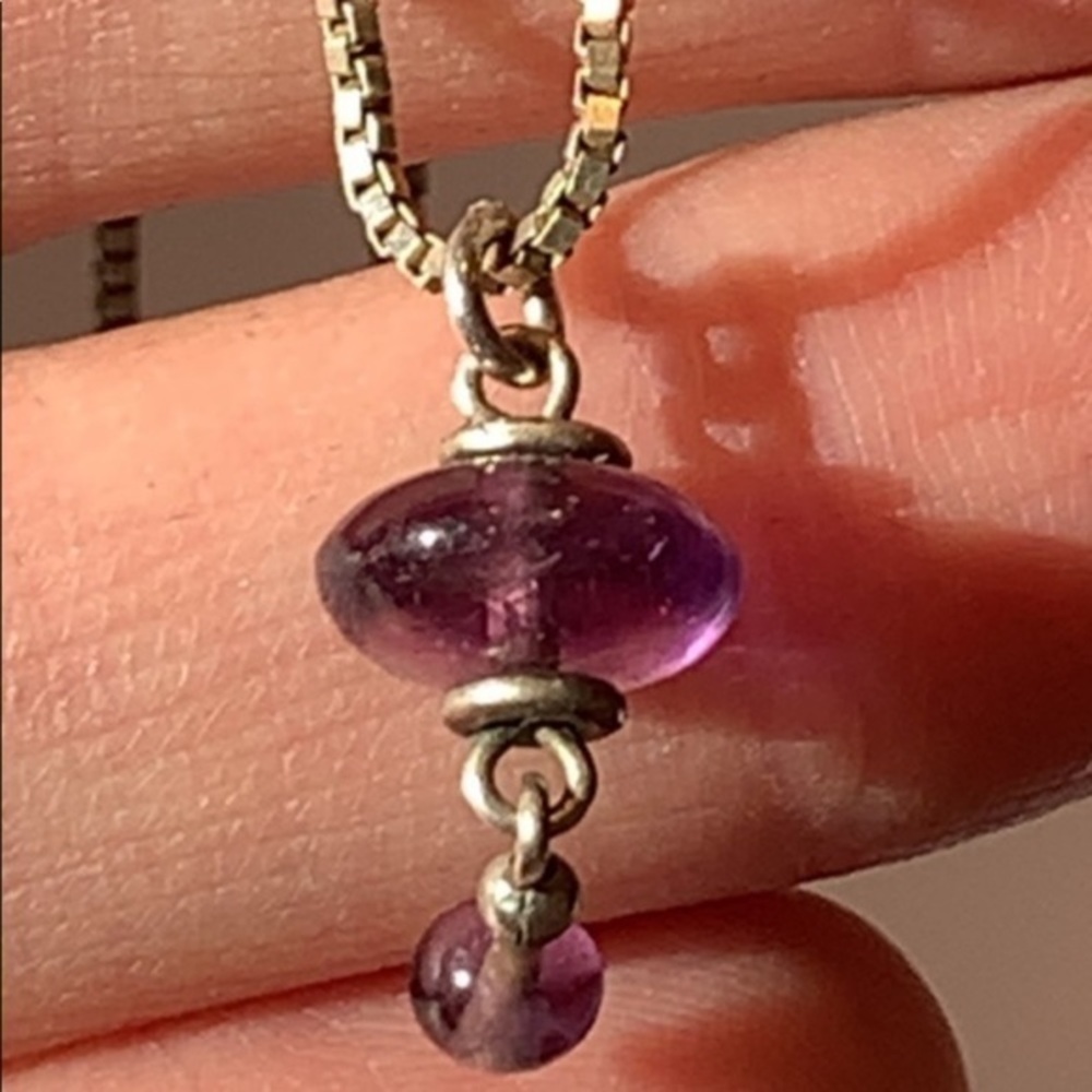 Delicate purple sterling silver necklace 1… - Picture 4 of 7